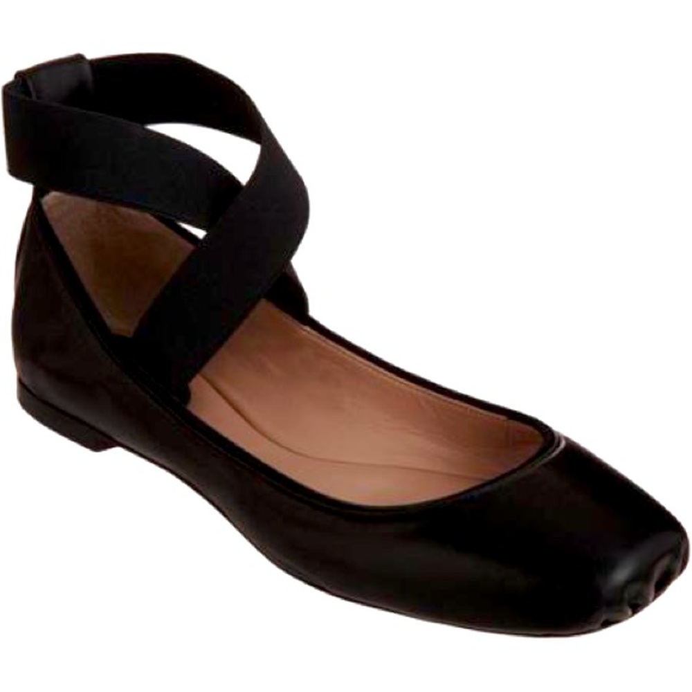 Chloé Ballet Flats Black NEW Elastic Ankle Straps & Square Toe, In Original Box